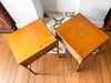 A Pair of Vintage Miniature Wicker Side Tables / Bedsides