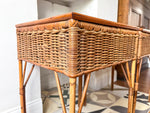 Load image into Gallery viewer, A Pair of Vintage Miniature Wicker Side Tables / Bedsides
