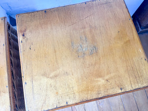 A Pair of Vintage Miniature Wicker Side Tables / Bedsides