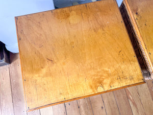 A Pair of Vintage Miniature Wicker Side Tables / Bedsides