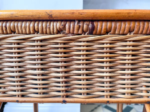 A Pair of Vintage Miniature Wicker Side Tables / Bedsides