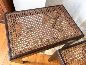 Pair Of Vintage Cane Stools