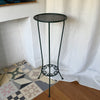 Continental Vintage Dark Green Perforated Metal Plant Stand