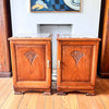 A Pair Of Continental Bedside Cabinets With Marble Tops