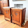 A Pair Of Continental Bedside Cabinets With Marble Tops