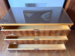 Load image into Gallery viewer, Italian Mid Century Chest Of Drawers With Brass Handles And Glass Top
