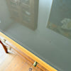 Italian Mid Century Chest Of Drawers With Brass Handles And Glass Top