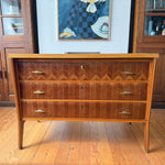 Load image into Gallery viewer, Italian Mid Century Chest Of Drawers With Brass Handles And Glass Top
