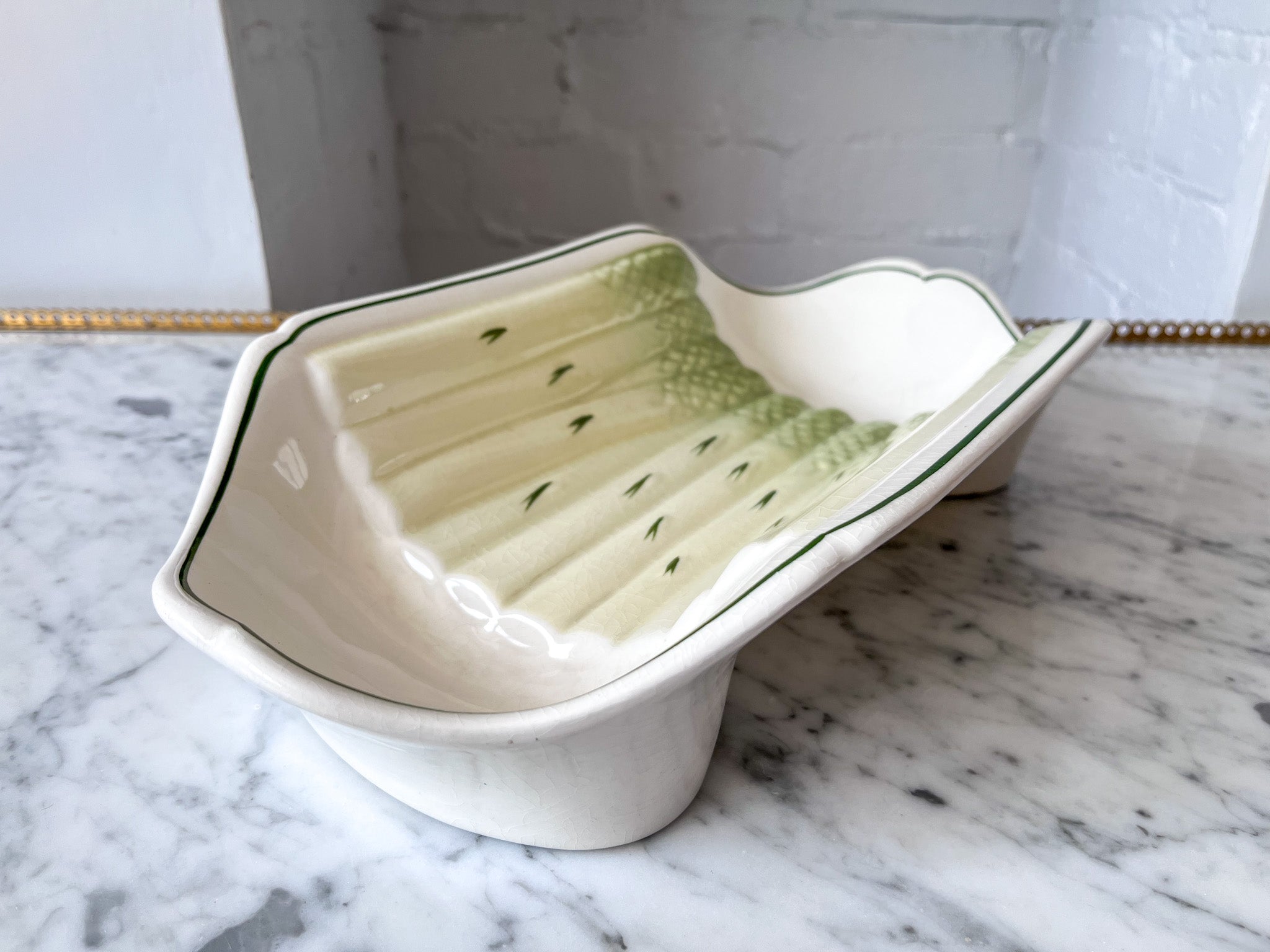 Large Vintage Ceramic Asparagus Serving Dish