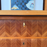 Load image into Gallery viewer, Italian Mid Century Chest Of Drawers With Brass Handles And Glass Top

