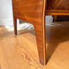 Italian Mid Century Chest Of Drawers With Brass Handles And Glass Top