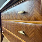 Load image into Gallery viewer, Italian Mid Century Chest Of Drawers With Brass Handles And Glass Top
