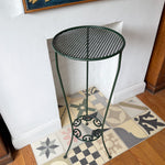 Load image into Gallery viewer, Continental Vintage Dark Green Perforated Metal Plant Stand
