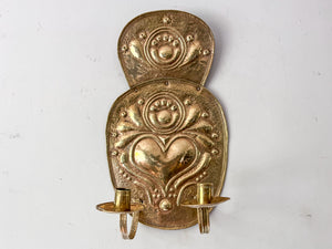 A Pair Of Large Swedish Brass Candle Sconces