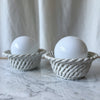 Pair of French Vintage Woven Ceramic Table Lamps