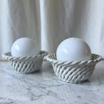 Load image into Gallery viewer, Pair of French Vintage Woven Ceramic Table Lamps
