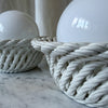 Pair of French Vintage Woven Ceramic Table Lamps