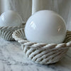 Pair of French Vintage Woven Ceramic Table Lamps