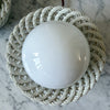 Pair of French Vintage Woven Ceramic Table Lamps