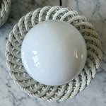 Load image into Gallery viewer, Pair of French Vintage Woven Ceramic Table Lamps

