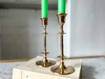 Load image into Gallery viewer, A Pair Of Vintage Brass Candlesticks
