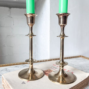 A Pair Of Vintage Brass Candlesticks