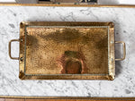 Load image into Gallery viewer, Antique Rectangular Hammered Brass Tray
