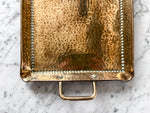 Load image into Gallery viewer, Antique Rectangular Hammered Brass Tray
