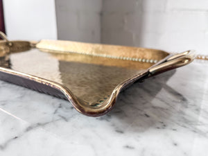 Antique Rectangular Hammered Brass Tray