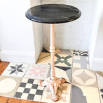 Load image into Gallery viewer, Small Antique Marble Bistro Side Table With Painted Iron Base
