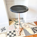 Load image into Gallery viewer, Small Antique Marble Bistro Side Table With Painted Iron Base
