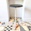 Small Antique Marble Bistro Side Table With Painted Iron Base