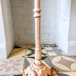 Small Antique Marble Bistro Side Table With Painted Iron Base