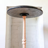 Small Antique Marble Bistro Side Table With Painted Iron Base