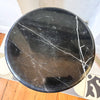 Small Antique Marble Bistro Side Table With Painted Iron Base
