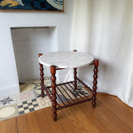 Load image into Gallery viewer, Vintage Bobbin Side Table With Marble Top
