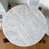 Vintage Bobbin Side Table With Marble Top