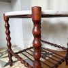 Vintage Bobbin Side Table With Marble Top