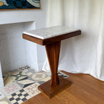 Load image into Gallery viewer, Art Deco Walnut Side Table With Marble Top
