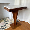 Art Deco Walnut Side Table With Marble Top