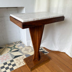 Load image into Gallery viewer, Art Deco Walnut Side Table With Marble Top
