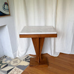 Load image into Gallery viewer, Art Deco Walnut Side Table With Marble Top
