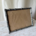 Load image into Gallery viewer, Vintage Pewter Faux Bamboo Picture Frame In The Style Of Maison Bagues
