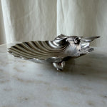 Load image into Gallery viewer, Silver Plated Vintage Clam Shell Trinket Dish
