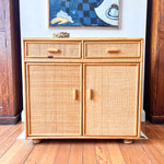 Load image into Gallery viewer, Italian Mid Century Bamboo And Rattan Cabinet / Sideboard
