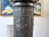 Antique Black Painted Wooden Pedestal / Pillar Stand