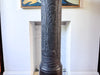 Antique Black Painted Wooden Pedestal / Pillar Stand