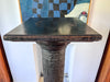 Antique Black Painted Wooden Pedestal / Pillar Stand