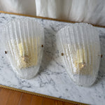 Load image into Gallery viewer, Mid-century Italian Murano Glass Shield Wall Sconces Attributed To Barovier &amp; Toso
