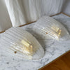 Mid-century Italian Murano Glass Shield Wall Sconces Attributed To Barovier & Toso